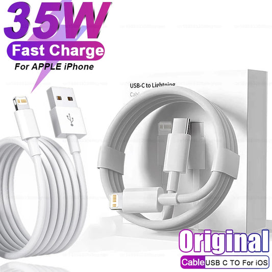 Original PD 35W USB C Cable For Apple iPhone 15 14 13 12 11 Pro Max 7 8 Plus XS XR Fast Charging C TO C Charger Data Accessories