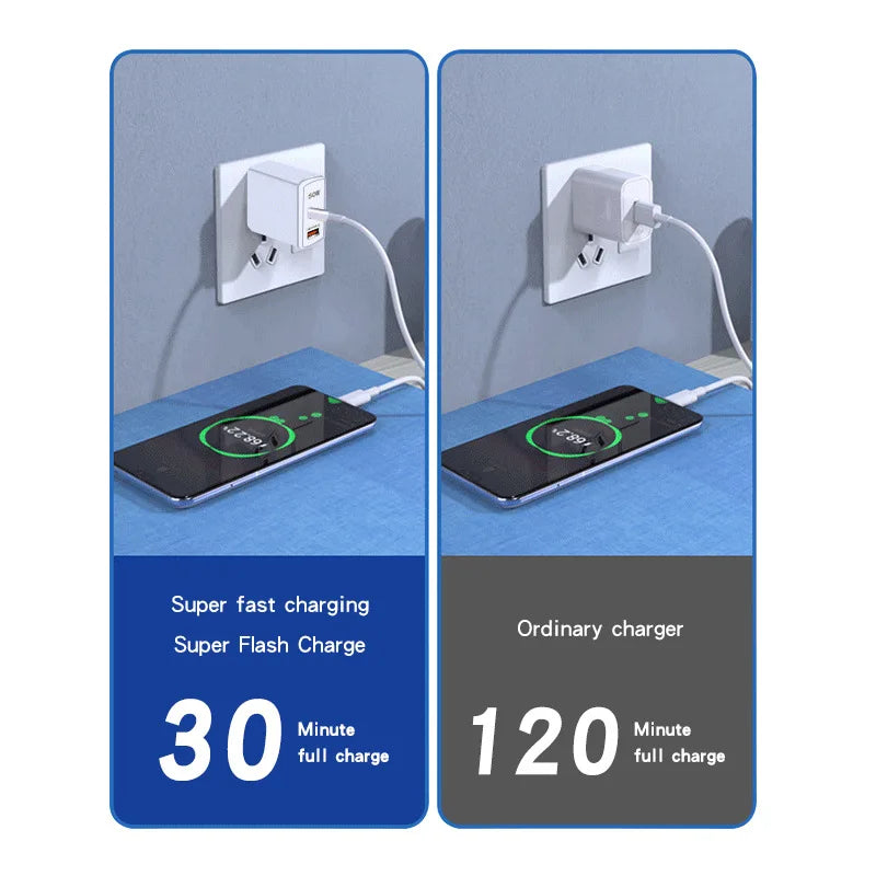 50W PD USB C Super Fast Charger For Apple iPhone 14 Pro Max 13 12 Mini 11 Charging Cable X XS XR 8 7 Plus Charging Accessories