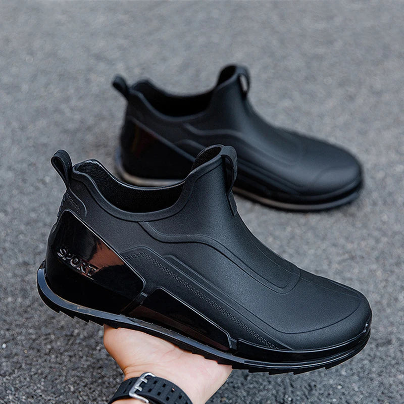 Ankle Rain Boots For Men Summer Work Fishing Anti-slip Waterproof Shoes Kitchen Car Wash Slip On boots Fashion Women