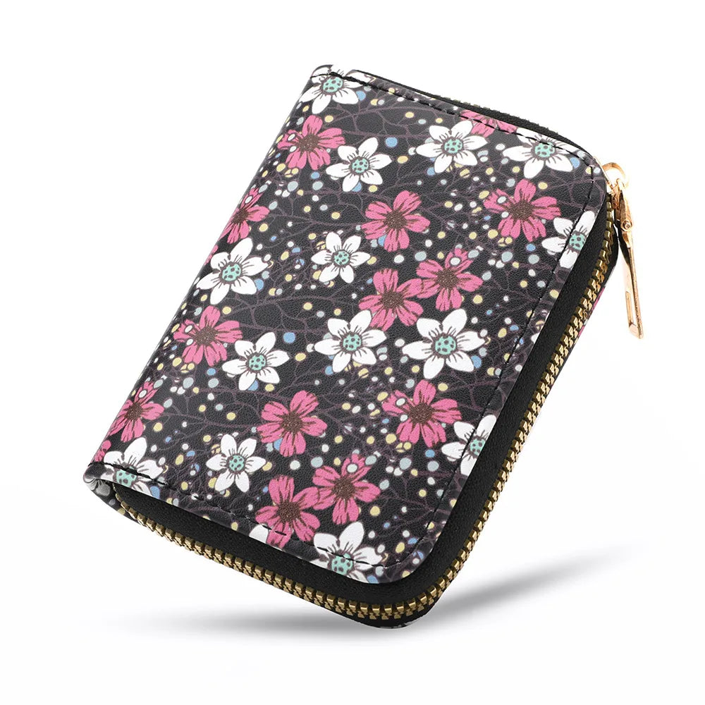 Multi Card Slot Holder Exquisite Small Girl Fashion Zipper Coin Identity Credit Card Holder PU Leather Women's Coin Purse