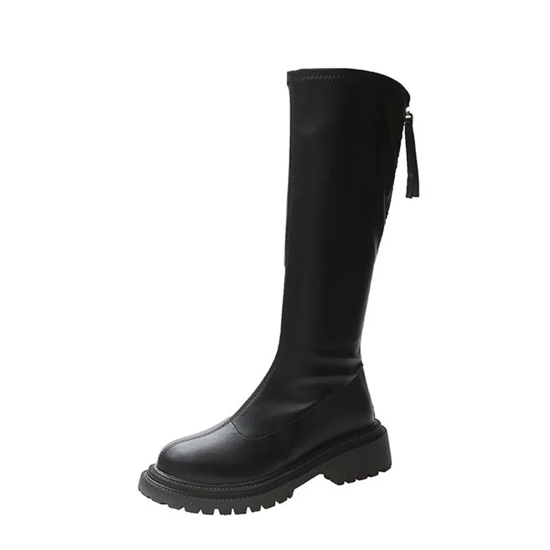 Boots Women's Shoes Long Boots Autumn and Winter Knight Boots 2021 New Boots\n Thin Autumn Fleece-Lined European and American...